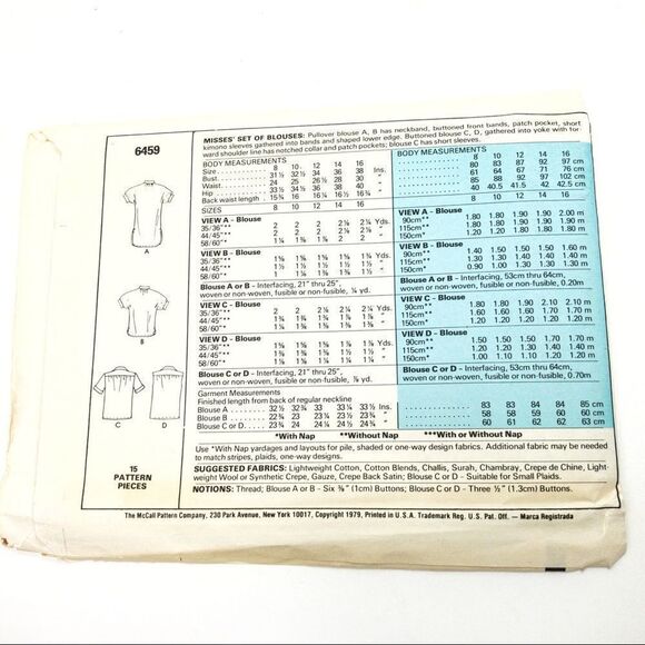 McCall’s 4568, 6459 & Butterick 6184 70’s Patterns - Picture 8 of 13